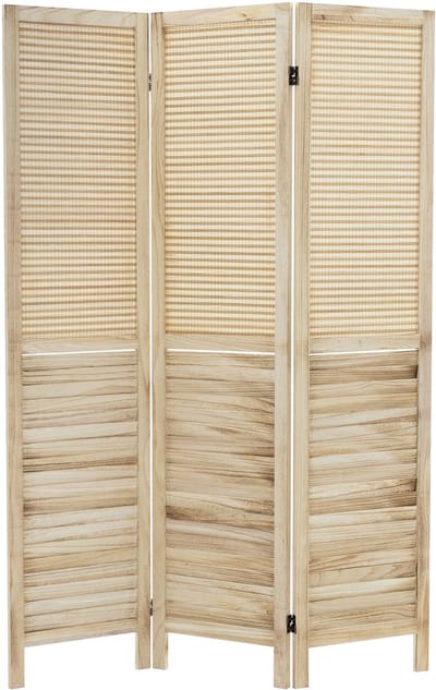 3-delige kamerscherm 170 x 121 cm, opvouwbare houten kamerscherm Osaka ML-Design