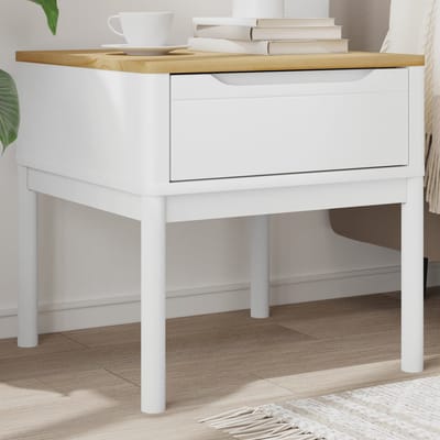 vidaXL - Lamptafel - FLORO - 55x55x54 - cm - massief - grenenhout - wit