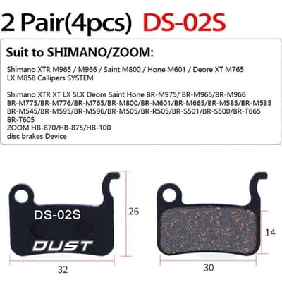 2 paar (4 stuks) MTB Fiets Hydraulische Schijf Keramiek Remblokken Voor b01s SRAM AVID HAYES Magura ZOOM Fietsen Fiets Deel YSL DS-02S