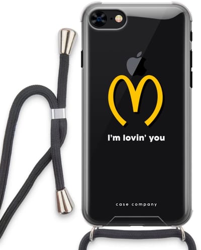 Case Company® - Hoesje met koord geschikt voor iPhone 7 hoesje met Koord - I'm lovin' you - Telefoonhoesje met Zwart Koord - Bescherming aan alle Kanten en Over de Schermrand