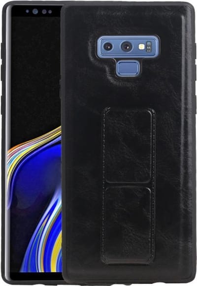 Grip Stand Hardcase Backcover - Telefoonhoesje - Achterkant Hoesje - Geschikt voor Samsung Galaxy Note 9 - Zwart