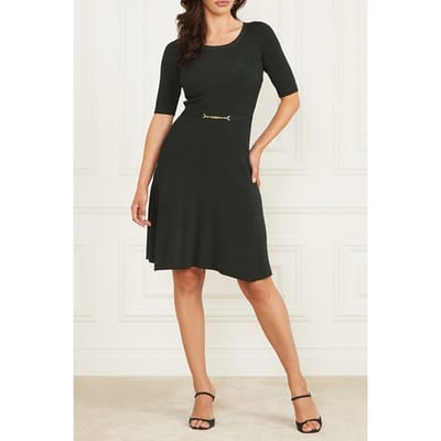 GUESS Marciano By  Laila Rib Dress Chenille Green Maat: XXS | Midi Jurken Outlet | Dames | Zwart