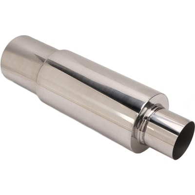 Roestvrij Staal Uitlaatdemper Resonator 2,5 inch Inlaat 3,5 inch Uitlaat Eindpijp Universeel voor Auto gray