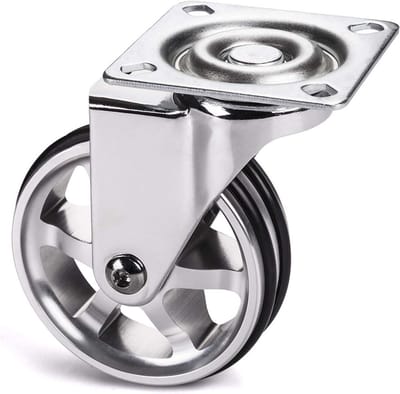 Meubelwiel - Zwenkwiel - Meubels Verplaatsen - Vloerbeschermend Polyurethaan - Ø 75 mm - Aluminium