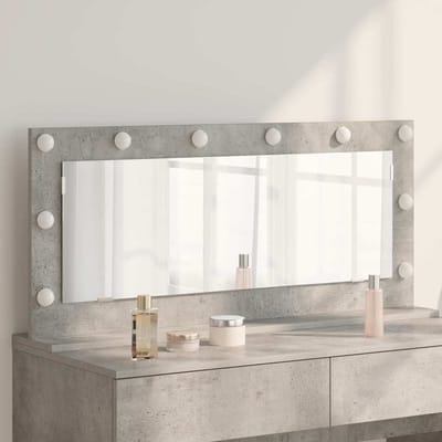 vidaXL - Make-up - Spiegel - Beton - Grijs - 100 - x - 45 - x - 18 - cm - Rechthoekig