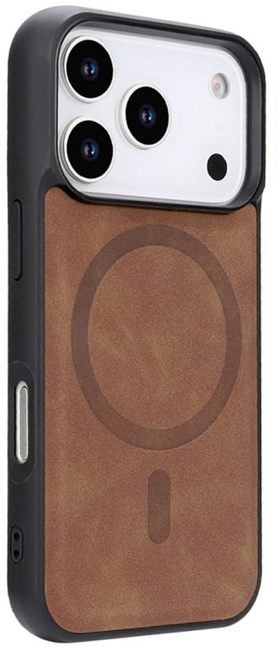 CaseMania Bookcase hoesje geschikt voor Apple iPhone 17 Pro - Effen Cognac - Kunstleer - Compatible met MagSafe