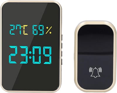 Deurbel -Deurbel draadloos - Deurbelset - Deurbellen -Draadloze Buitendeurbel- Temperatuur Vochtigheid Sensor- IP44 Waterbestendig Batterijloos - Ontvangers LCD Schermen - 38 Beltonen 250 Meter Bereik -Home Package - Kerstcadeau -Kerstversiering