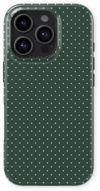 Micro Dots Tough Hoesje geschikt voor iPhone 16 Pro | Geschikt Voor Mag | Stippen Motief Backcover geschikt voor iPhone 16 Pro Pine Pins