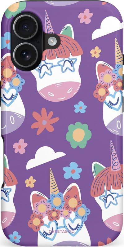 Casetastic hoesje geschikt voor Apple iPhone 17 - MagSafe - Dubbellaagse bescherming - Eenhoorn Magie - Fashion Case - Lavendel Wit Lichtroze