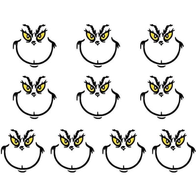 10 Stuks Kerst Decal Sticker Decoratie Cartoon Karikatuur Vinyl Stickers Voor Ornamenten Voor black