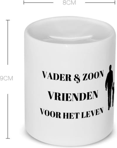 Akyol - vader en zoon vrienden voor het leven Spaarpot - Vriend - vader/zoon - vader cadeautjes - vaderdag - verjaardag - geschenk - kado - vader artikelen - zoon artikelen - zoon verjaardag - 350 ML inhoud