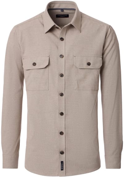 CASAMODA Casual Fit Heren Overhemdjack 454525800-600 Beige - XXL