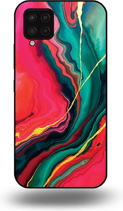 Smartphonica Telefoonhoesje Geschikt voor Samsung Galaxy A42 5G met Rood Groen Marmer Opdruk - TPU Backcover Case Red Green Marble Design geschikt voor Samsung Galaxy A42 5G