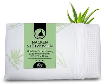 Orthopedisch neksteunkussen van visco-gelschuim met aloe vera hoes - ideaal voor rug-, zij- en buikslapers