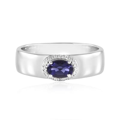 Cavill - Zilveren Ring - 925 Sterling Zilver Gerhodineerd - Ioliet 0 554 ct Ovaal & Zirkonen 0 139 ct - Elegante Damesring, Indiaas Edelsteen