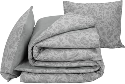 De Witte Lietaer Dekbedovertrek Lea Grey - Lits Jumeaux - 240 x 220 cm - Flanel