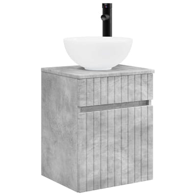 vidaXL - Wandgemonteerde - wastafelmeubel - Betongrijs - 39 - x - 35 - x - 63 - cm
