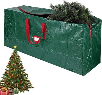 Kerstboom Opbergdoos, Kerst Opbergcontainers, Brede Opening Decoratie Organizer voor Vakantie Zolder Appartement Garage Boerderij Woonkamer-Groen