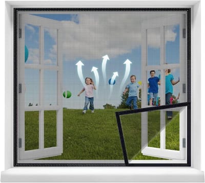 Raamhor - Muggenhor - Insecten Buiten Houden - Zonder Boren - 50x105cm - Zwart