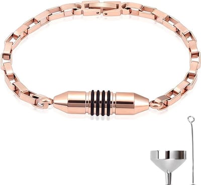 Luxe As Armband - 20 CM - Met Ashanger - Voor As, Haren of Parfum - Assieraad - Gedenksieraad - Urn - Incl. As vuller en Opbergzakje - Luxury Rosé Gold