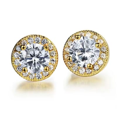 Clip oorbellen -luxe -goudkleurig- zirkonia- geen gaatje- Charme Bijoux