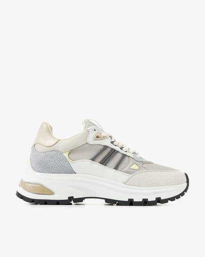VIA VAI Liz Dae Sneakers Dames - Leer,Mesh,Su�de - Geel