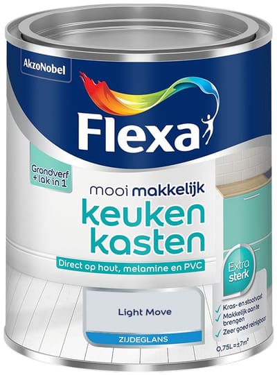 Flexa - Mooi Makkelijk Keukenkasten Zijdeglans - Light Move - Mengverf - 750 Ml