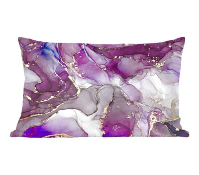Sierkussens - Kussentjes Woonkamer - 60x40 cm - Marmer - Roze - Paars - Gold