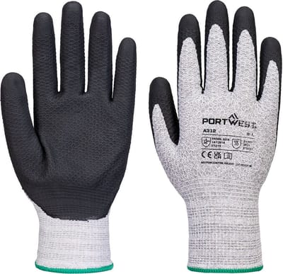 Portwest Grip 13 Nitril Diamond Gebreide Handschoen (Pk12) - Grijs/zwart - M