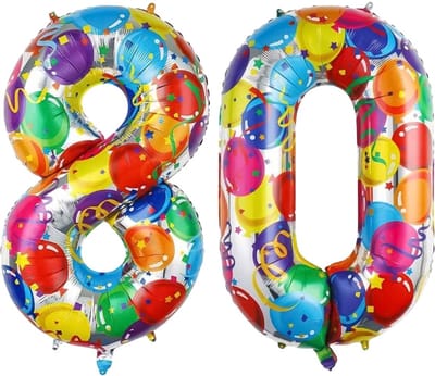 Cijfer Ballonnen Ballon Cijfer 80 Verjaardag Versiering Feest Helium Ballonnen Cijferballon Folieballon Kleur Xl Formaat