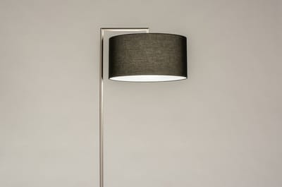 Lumidora Vloerlamp 31088 - BRED - E27 - Zwart - Staalgrijs - Metaal