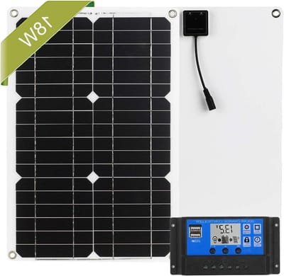 Zonnepaneel Kit - Solar Charger - Energie Opwekken - Monokristallijn Paneel - 18W - Zwart