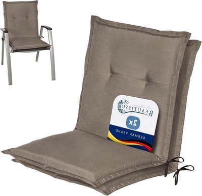 Tuinstoelkussens Set - Zitkussens Buiten - Comfortabel Zitten - UV-Lichtecht Katoenmix - 100 x 50 cm - Taupe