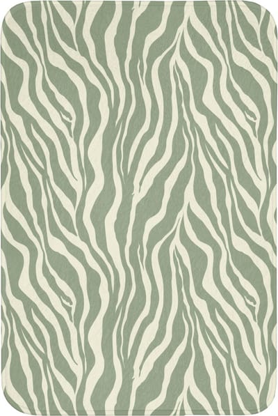 Badmat 60x90 cm - Antislip - Zebra - Motief - Groen - Badmatten voor badkamer - Badkamermat - Douchemat - Badkamer mat