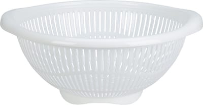 Excellent Houseware Keuken vergiet/zeef - wit - kunststof - 30 x 31 x 14 cm