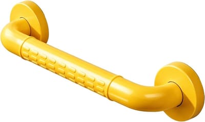 Badkamer Handgreep - Veiligheidshandgreep Douche - Veiligheid in Huis - Antislip Nylon Buitenkant - 58 cm - Wit Geel