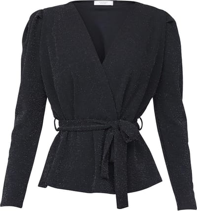SISTERS POINT Nasa-ls1 - Dames Blouse - Black/silver - Maat S