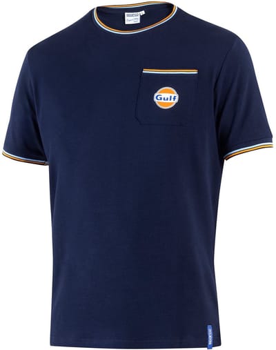 Sparco Gulf Gulf Pocket T-Shirt - Wit/Marineblauw — XL