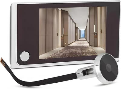 Digitale Deurcamera - Kijkgaatje Camera - Bezoekers Bekijken - Infrarood Zicht - 35 inch LCD - Zwart Wit