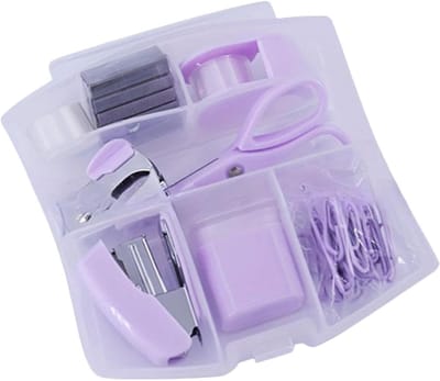 Kleine nietmachine set - Draagbare nietmachine - Documenten organiseren - Innovatief macaron ontwerp - ca. 10.8 cm - Lavendel