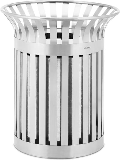 ulsonix Vuilnisbak - rond - brede sleuf - RVS / verzinkt staal - zilver 10050319
