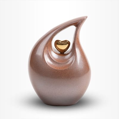 Teardrop Urn Middel 850 ml Metallic Bronze - Urn voor Menselijke As - Crematie Urn voor As Volwassenen - Dieren Urn voor As Crematie - Urn Hond - Urn Kat