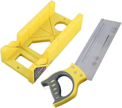 Verstekbak Zaagset - Houtbewerking Gereedschap - Nauwkeurig Hoeken Zagen - Meerdere Hoeksleuven - 45x30x10 cm - Grijs