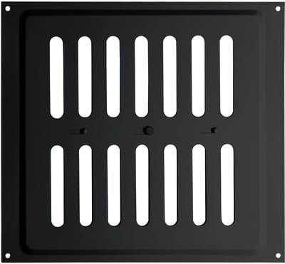 Ventilatierooster ovaal 260x240 mm roestvrij staal zwart verstelbaar