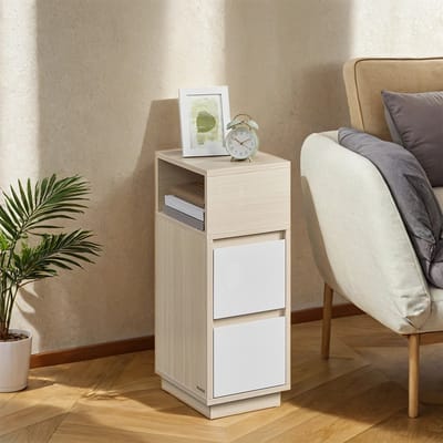 Nachtkastje – Set van 2 – Smal – Met 2 Lades – Ideaal Voor Kleine Ruimtes