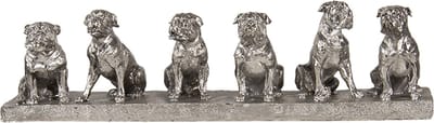Clayre & Eef Beeld Hond 52x12x14 cm Zilverkleurig Polyresin Woonaccessoires