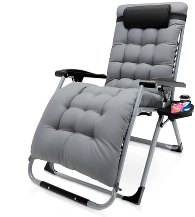 Geargalaxy Opvouwbare Ligstoel - Stoel - Strandstoel - Tuinstoel - Loungestoel - Relaxstoel - Verstelbare Strandstoel Tot 150kg - Grijs