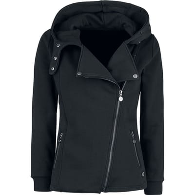 R.E.D. by EMP Vest met capuchon - Sweat Kapuzenjacke im Biker Style - S tot 5XL - voor Vrouwen - zwart