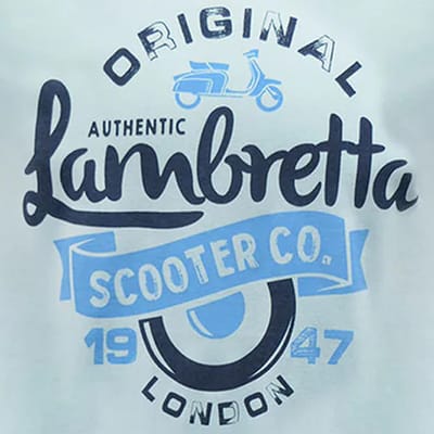 Lambretta Heren Scooter Groot & Lang T-Shirt (Koel Blauw)