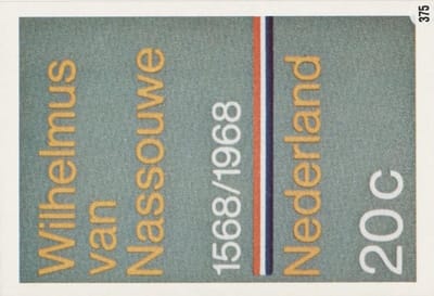 Briefkaart met afbeelding Wilhelmus van Nassouwe postzegel
